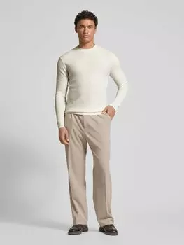 Вязаный свитер с фактурным узором Emporio Armani, кремовый