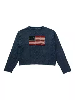 Вязаный свитер с флагом POLO RALPH LAUREN, синий