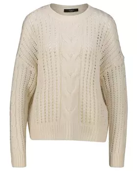 Вязаный свитер с граммом шерсти Weekend Max Mara, бежевый