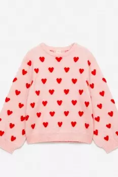 Вязаный свитер с интарсией Arket, розовый