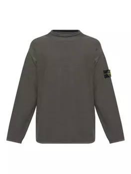 Вязаный свитер с изображением компаса Stone Island, серый