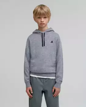 Вязаный свитер с капюшоном для мальчика Scalpers, серый