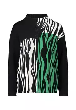 Вязаный свитер с колор блоком BETTY BARCLAY, цвет Patch Black Cream
