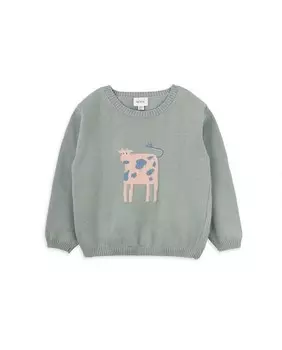 Вязаный свитер с коровой Knot, зеленый