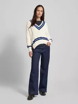 Вязаный свитер с косами, модель «CRICKET» Polo Ralph Lauren, экрю