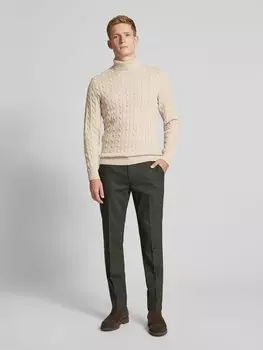 Вязаный свитер с косичным узором, модель «RYAN» SELECTED HOMME, кремовый