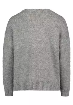 Вязаный свитер с круглым вырезом CARTOON, серый