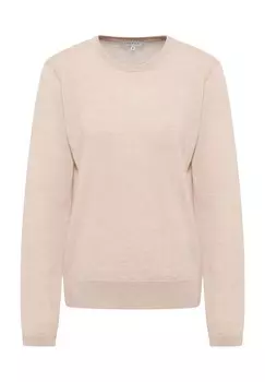 Вязаный свитер с круглым вырезом ETERNA, бежевый