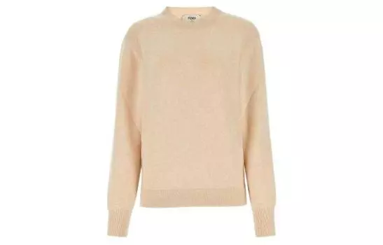 Вязаный свитер с круглым вырезом FENDI, Apricot