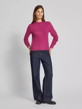 Вязаный свитер с круглым вырезом Mango, розовый