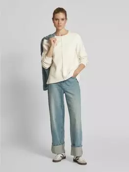 Вязаный свитер с круглым вырезом модель «Отари» B.Young, кремовый