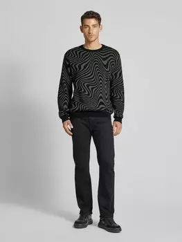 Вязаный свитер с круглым вырезом модель «Тардун Джемпер» Mazine, черный