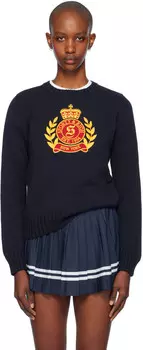 Вязаный свитер с круглым вырезом Navy NY Crest Sporty & Rich