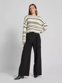 Вязаный свитер с круглым вырезом Oui, бежевый