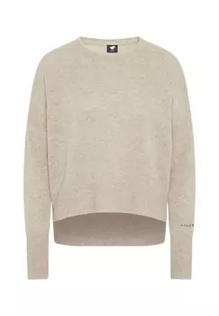 Вязаный свитер с круглым вырезом POLO SYLT, цвет 15-1306m Oxford Tan Melange