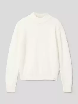 Вязаный свитер с круглым вырезом в рубчик Garcia, белый