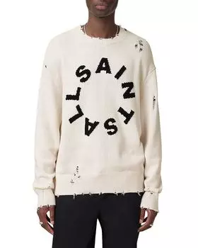 Вязаный свитер с логотипом Diageo ALLSAINTS, слоновая кость/кремовый