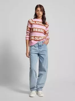 Вязаный свитер с логотипом модель «Ximenia» Colourful Rebel, фуксия