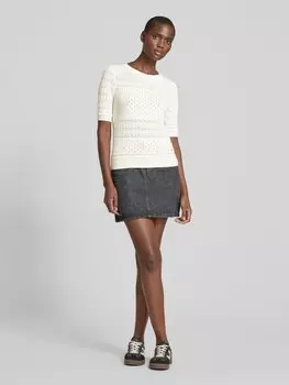 Вязаный свитер с манжетами в рубчик, модель «Феникс» BOSS Orange, кремовый