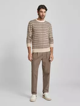 Вязаный свитер с манжетами в рубчик, модель «FARFLY» SELECTED HOMME, кремовый