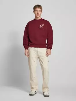 Вязаный свитер с манжетами в рубчик, модель «Сохо» PROHIBITED, бордовый