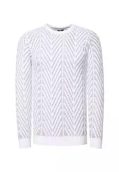 Вязаный свитер с модным дизайном Rusty Neal, белый