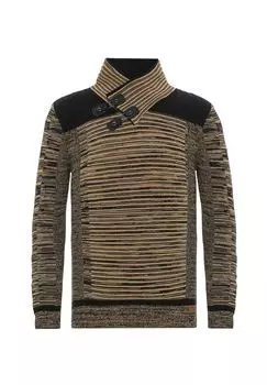Вязаный свитер с модным воротником CIPO & BAXX, цвет Camel Black