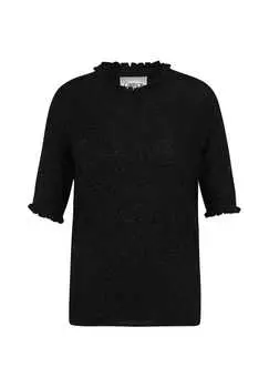 Вязаный свитер с оборками Cartoon, черный