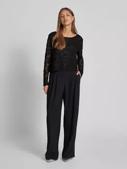 Вязаный свитер с отделкой пайетками Apricot, черный