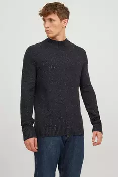 Вязаный свитер с овальным вырезом горловины Jack & Jones, серый
