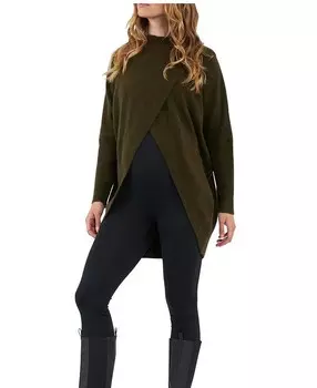 Вязаный свитер с перекрещенным воротником Ripe Maternity Hallie, зеленый