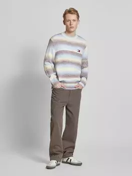 Вязаный свитер с пришитыми этикетками Tommy Jeans, кремовый