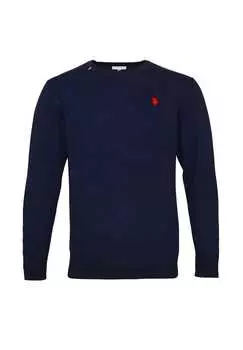 Вязаный свитер с R-образным вырезом U.S. Polo Assn., синий