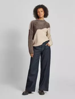 Вязаный свитер с ребристым круглым вырезом, модель «КАРЛА» Vila