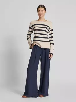 Вязаный свитер с ребристыми манжетами Betty Barclay, бежевый