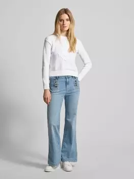 Вязаный свитер с ребристыми манжетами Lauren Ralph Lauren, белый