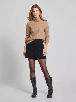 Вязаный свитер с ребристыми манжетами monari, бежевый