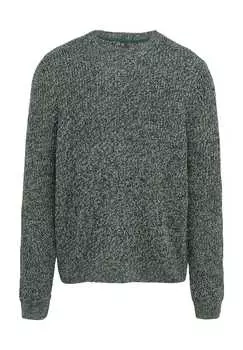 Вязаный свитер с ребристыми манжетами Qs, зеленый