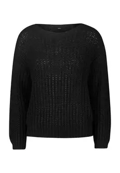 Вязаный свитер с ребристыми манжетами женский zero, цвет Black Beauty