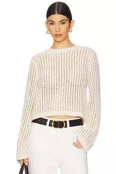 Вязаный свитер с рюшами Frame, alabaster