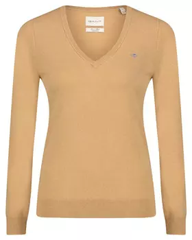 Вязаный свитер с шерстью Gant, коричневый