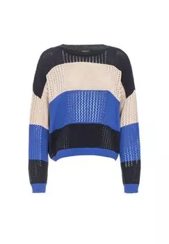 Вязаный свитер с широкими полосками CIPO & BAXX, цвет Saxeblue