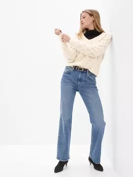 Вязаный свитер с узором Gap, бежевый