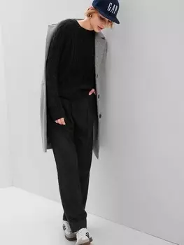 Вязаный свитер с узором Gap, черный