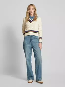 Вязаный свитер с узором «косы» Polo Ralph Lauren, экрю