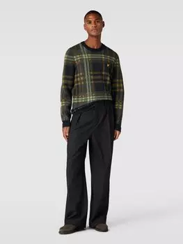 Вязаный свитер с узором в клетку «глен» Lyle & Scott, черный