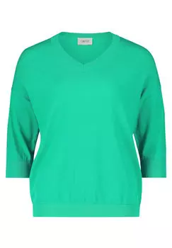 Вязаный свитер с v-образным вырезом Cartoon, зеленый