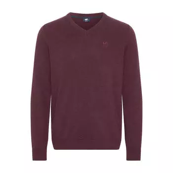Вязаный свитер с V-образным вырезом и вышивкой POLO SYLT, цвет rot