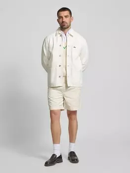 Вязаный свитер с V-образным вырезом Lacoste, кремовый