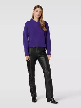 Вязаный свитер с V-образным вырезом Luisa Cerano, фиолетовый